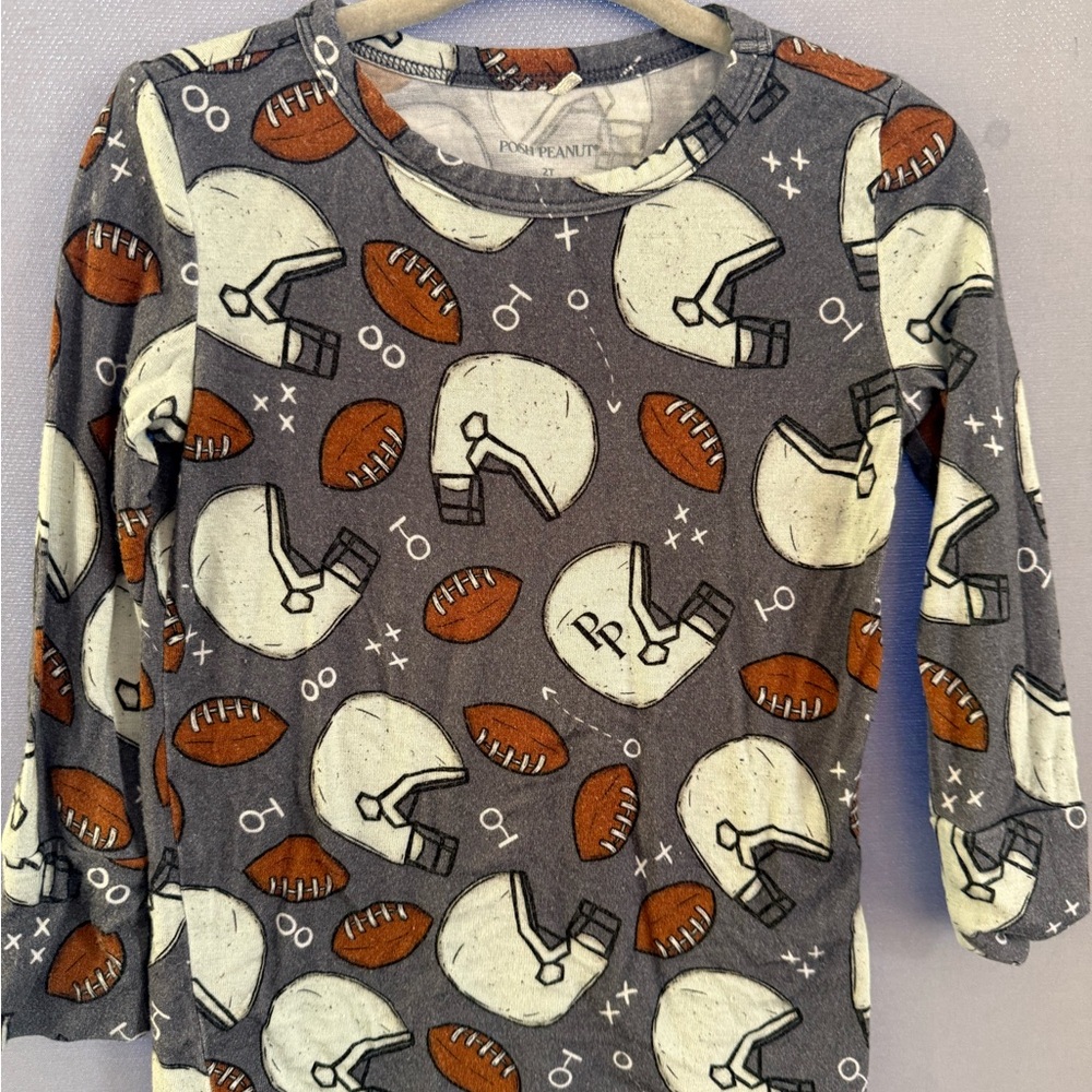 Posh Peanut Gray Football Pajama Set